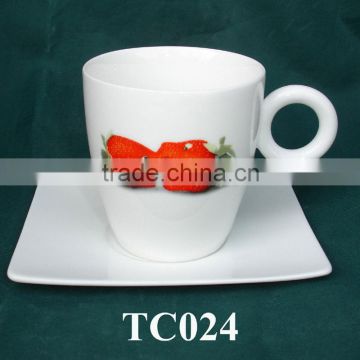 high quality wholesale white porcelain coffee cup set,coffee cup and saucer set