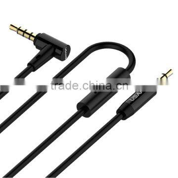 USAMS With Mic Audio Cable for Universal Mobile Phone Headphone 3.5mm Stereo Audio Curved Cable 1M Male to Male Cable MT-5774 photo-2