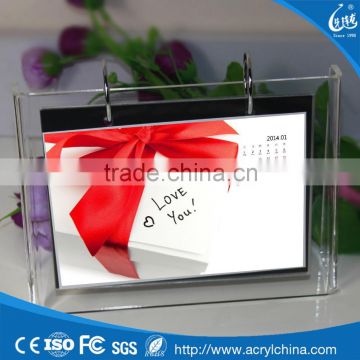 2016 hot sale clear acrylic desk calendar stand