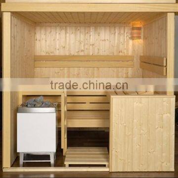 wood traditional dry steam sauna