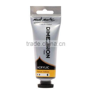 Mont Marte Dimension Acrylic Paint 75mls - Medium Yellow