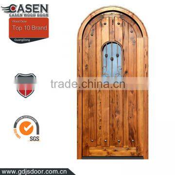 rustic design knotty ash wood round top entry door