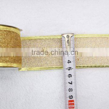 Merry Christmas Wired Edge Mesh Fabric Christmas Ribbon for Christmas Trees Decorative Large Size Small Packing Factory Price photo-6