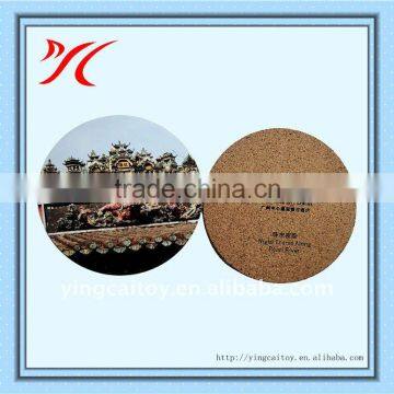 Promotional logo custom blank waterproofing wood cup mat mdf cork coaster
