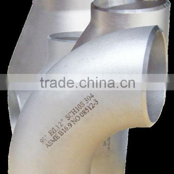 stainless steel pipe fitting 304/304L/316/316L ASME 90 degree elbow