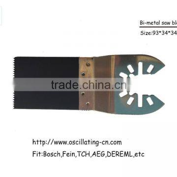 Quick fit bi-metal multi tool oscillating blade