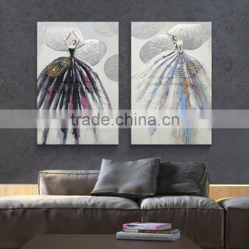 Sex chinese girl oil painting a dancing girl home decor resin original oil painting