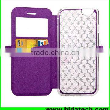 Wallet patten mobile phone flip leather case for iphone 6 leather pouch