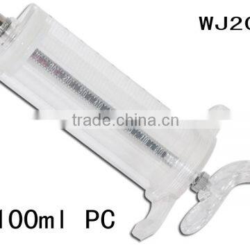 WJ204 100ml PC adjustable veterinary syringe