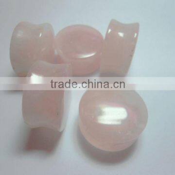 Hot sale semi precious stone earring rose quartz body jewelry