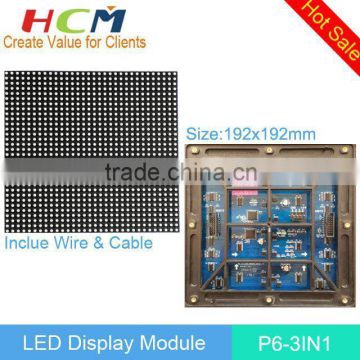 Newest P6mm indoor SMD3in1Full Color LED Display Module 192x192mm