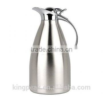 2L Stainless Steel Coffee pot/ Double Walled Vacuum Insulated Carafe with Press Button Top/Quality Thermal Water Pitcher