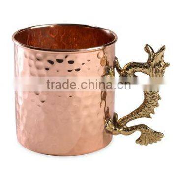 MOSCOW MULE , BEER MUG , COPPER MUG WITH BRASS HANDLE