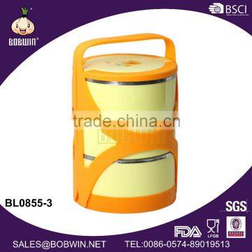 Flower Print 3 Layer Plastic Lunch Box