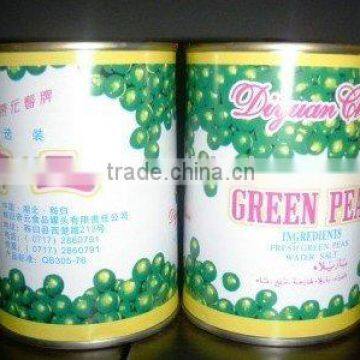 Canned green peas from Manufacturer