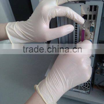 Selling milky white AQL1.5 nature latex gloves/latex disposable gloves