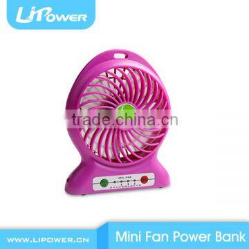 Wholesale Portable Hand Battery Power Bank mini fan