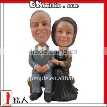 custom couple bobblehead for golden wedding