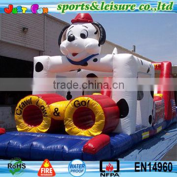 commercial outdoor playground inflatable spotty dog obstacle course for sale