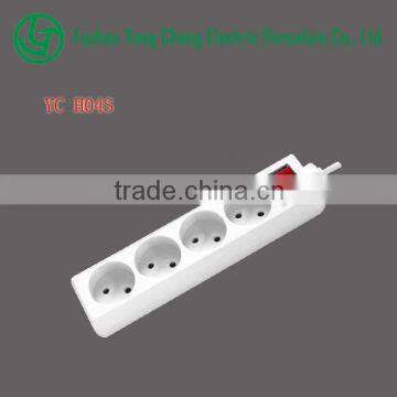 Good quality 4 ways plug socket with swith