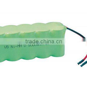 12V9000mAh D NiMH battery pack for lighting and industrial