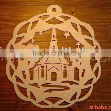 Wood Christmas decoration(wooden crafts/wood gift/wood art in laser-cutting & engraving)