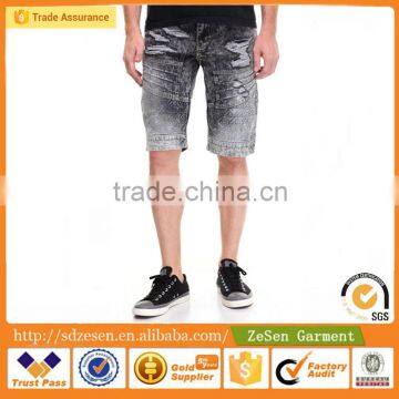 OEM Service Fashion Summer Biker Denim Short Wholesale Embossed Apparel For Men