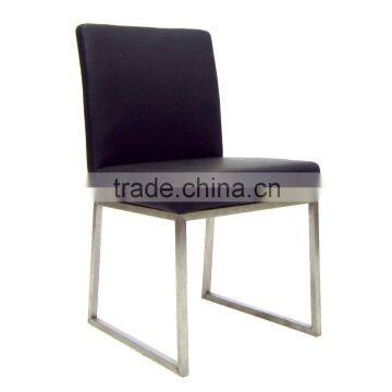 black low back stainless steel legs model dining chair made in China