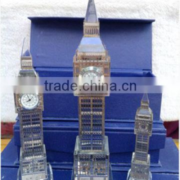 Delicate Crystal gift Crystal Big Ben model With Clock