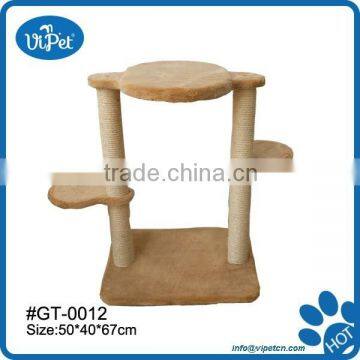 Natural soft plush cat tree wood