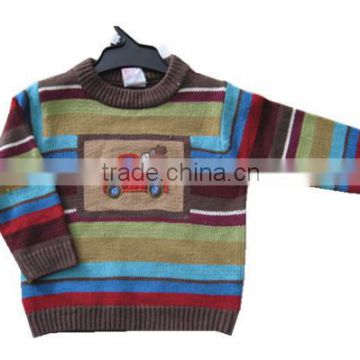 Hot Sale baby cotton color stripes clothes 2015 wholesale baby pullover sweater