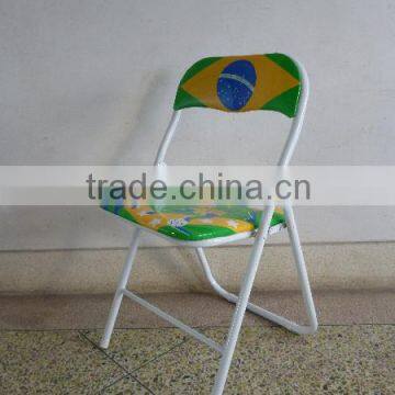 Metal Folding Chair With PVC Cushion Seat for Living Room Furniture