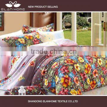 100% cotton 128*68 40s*40s pigment printting beautiful bed cover set with zipper