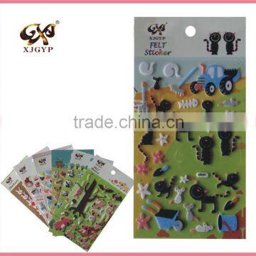 fabric adhesive stickers label/custom fabric stickers/fabric wall sticker