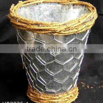 Rattan Zinc Basket