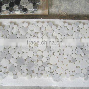 Carrara White Heart Shaped Mosaic Tile Honed