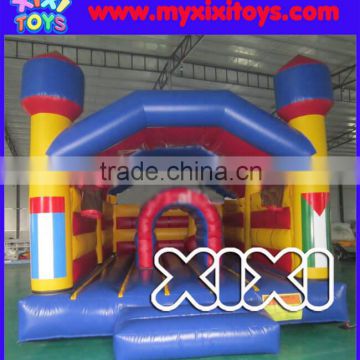 Funny inflatable castle, outdoor jumping bouncer with basketball hoop for kids