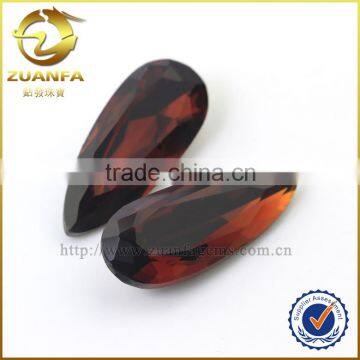 Machine cut glass stones, pear shape glass gemstones, Wuzhou Zuanfa gems stones