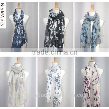 Butterfly printed Infinity voile scarf