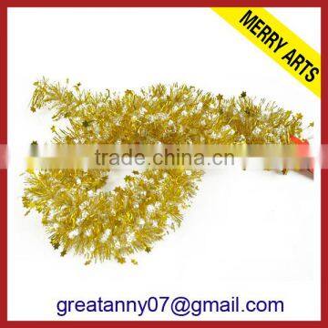 Hot sale 2015 star decorated handmade yellow mylar tinsel