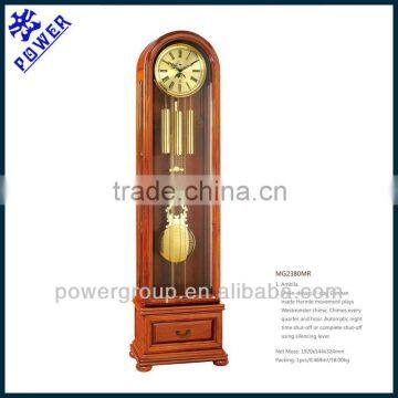 Grandfather clock with drawer and golden clock face German made Hermle movement High quality MG2380MR