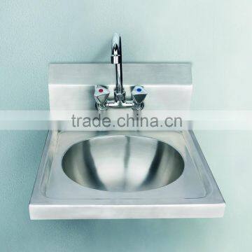 Stainless Steel Commercial Hand Wash Sink with Backsplash, Wall Mounted NSF Stainless Steel Hand Sink for US Catering                        
                                                Quality Choice