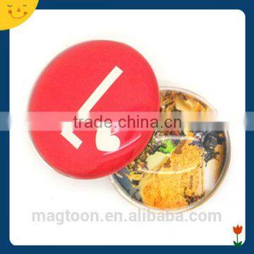 wholesale customized crystal tourist glass fridge magnet color printing lovely round small refrigerator door sticker