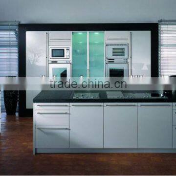 White high glossy lacquer kitchen cabinet with long handle