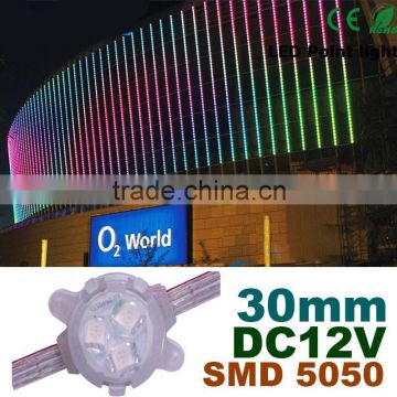 Miracle bean CE Rohs 30mm pixel led display screen rgb full color for building lighting