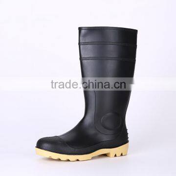 2016 Unisex Black Safety PVC Rain Boots With Steel Toe, Steel Toe Insert Safety Boots photo-3