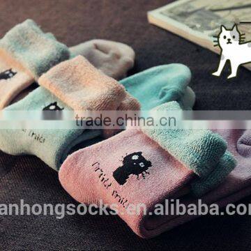 Winter Keep Warm Fashion Thickening Cartoon Terry Sock for Girls and Women