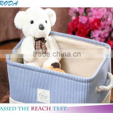 YIWU RODA 100%canvas small pure and fresh and stripe navy wind foldable storage box