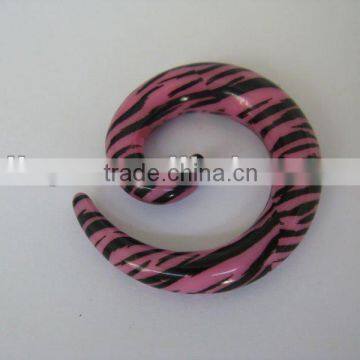 Pink Zebra Spiral Jewelry