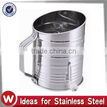 5 cup Stainless steel hand crank flour sifter